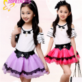 Moda rendas grande arco vestido de baile meninas de duas peças vestido vestido de princesa para crianças